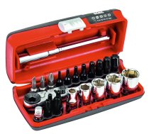 (R1PICOGRP)-23pc Ultra Compact 1/4″ Metric Tool Set (with flex head ratchet, grip sockets & bits) (USAG) (5 available at this price)