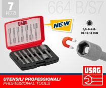 (664 B/S7) -1/4" Magnetic Socket Bit Set for Impact Drivers-7pc