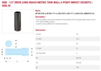 (NSB.30) -1/2" Drive Deep Impact Convex Socket-30mm