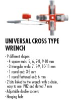 (838305) - 9-Way Wrench for Utility Cabinets (gas/water/elect)