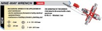 (838305) - 9-Way Wrench for Utility Cabinets (gas/water/elect)