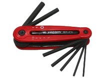 (86H.JE7A)-7pc Folding Metric Hex Key Set (2.5-10mm)