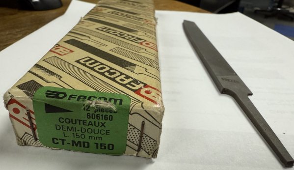 (CT.MD150)-Knife Edge File w/o Handle-Second Cut (150mm) (France) (10 left at this price)