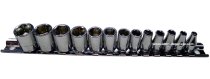 (R.40E) -1/4" Drive 6pt Metric Socket Set-13pc (3.2-14mm)