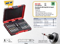 (664 S25)-1/4" Long Reach Impact Bit Assortment (USAG)