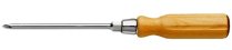 (ATHH.P2)-Wood Handle Phillips Screwdriver w/Hex Bolster-PH#2