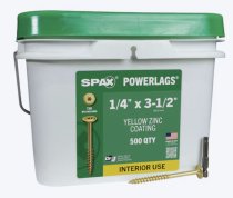 1/4 x 3 1/2″ Washer Head Lags-Yellow Zinc Torx (500pc) (Dropship)
