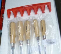 (ATHH.JS5)-Wood Handle Slotted Screwdriver Set w/Hex Bolsters