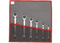 (64.JU6T)-6pc Ratcheting Ring Wrench Roll Set (1/4-15/16")