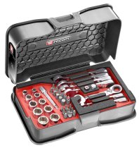 (467BS.BOX) -Compact Ratcheting Combination Wrench & Socket Set