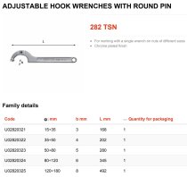 (126A.80)-Hinged Pin Wrench for Side-Hole Nuts (50-80mm)(USAG)
