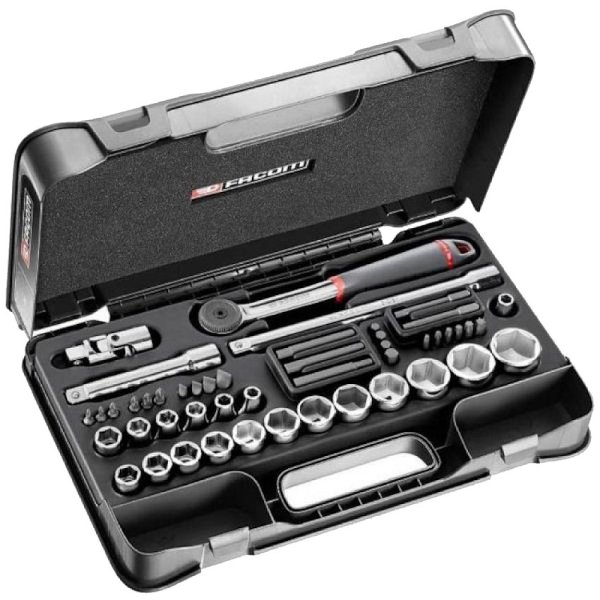 (S.851) -1/2" Drive 6pt Metric Tool Kit (8-32mm) (w/S.161B ratchet) (Facom) (1 available at this price) (Freight)
