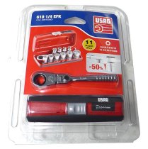 (RXPICO)-11pc Ultra Compact 1/4" Drive Flex Head Ratchet Set (U)