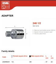 (S.230)-1/2" Drive Adapter (1/2" to 3/8") (USAG)