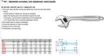 (101.8)-Adjustable Wrench-8" (Chrome w/Quick Adjust)(Facom)