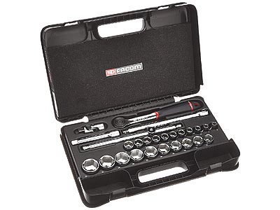 (S.161-4P6) -1/2" Drive 6pt Metric Set (8-32mm)(w/S.161 ratchet) (Facom)