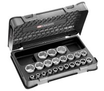 (S.401B) -1/2" Drive 6pt Socket Set (22pc)(8-32mm) (Facom) (Freight)