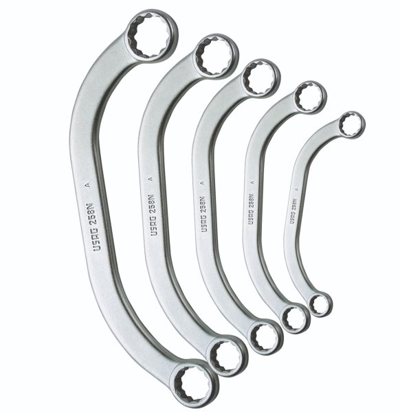 (57.JE5)(258N)-Half Moon Box Wrench Set-5pc (10-22mm)(USAG)