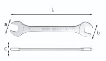 (44.JE5)-5pc Metric Open End Wrench Set (8-17mm)(USAG)