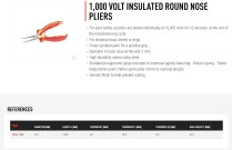 (189A.17VE) - Insulated Round Nose Pliers-170mm