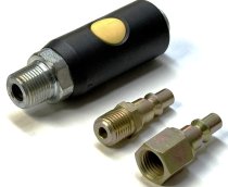 (ASC-061252 & ARP-066201 & ARP-066251)-1/4" Flow Safety Coupler-3/8"NPT Male (w/air plugs)(ARO 210 profile) (3 sets available)