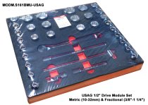 (MODM.S161BMU)-1/2" Drive Metric & Fractional Tool Set (USAG)