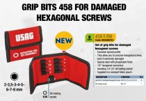 (458 E/B9) -1/4" Drive Grip Bit Set (2-8mm) (USAG) (1 available)