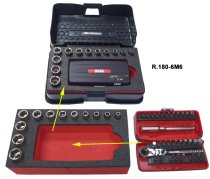 (R.180-6M6)-43pc 1/4" Drive Metric Set (bits & sockets)