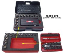 (R.180-6F6)-43pc 1/4" Drive Fractional Set (bits & sockets)