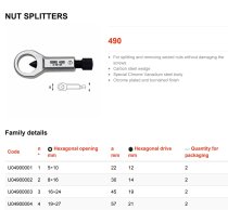 (289.M18) -Nut Splitter (16-24mm)(USAG)