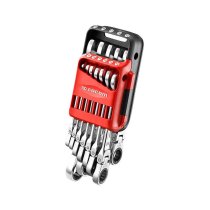 (467BF.JP12)-12pc Ratcheting Hinged Comb Wrench Set (7-19mm)(Fac