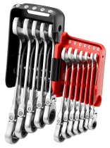 (467BF.JP12)-12pc Ratcheting Hinged Comb Wrench Set (7-19mm)(Fac