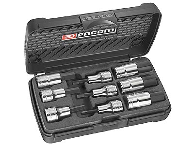 (STM.J9A) -1/2" Drive Hex Socket Set (9pc)(5-19mm)(Facom)