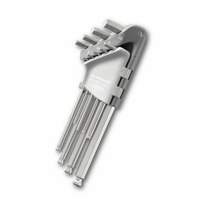 (83SHST.JP9A)-9pc Long Stainless Metric Hex Key Set (w/ball tip)
