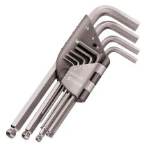 (83SHST.JP9A)-9pc Long Stainless Metric Hex Key Set (w/ball tip)