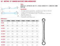 (65.8x9)-Ratcheting 15° Ring Wrench-8x9mm