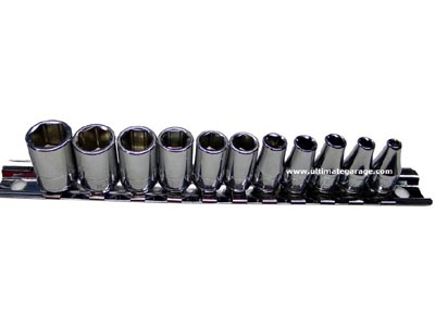 (R.40U) -1/4" Drive 6pt Fractional Socket Set (3/16>9/16")