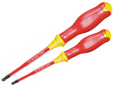 (ATB.J2TVE)-Insulated Combi-Tip Slim Screwdriver Set-2pc (USAG)