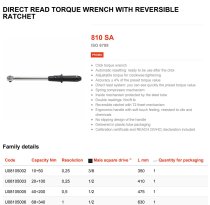 (S.209-100PB) - 1/2" Drive Quick Read Torque Wrench (10-100nm) (USAG) (1 available)