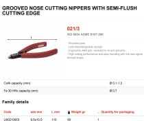 (406.MT)-Bullet Nose Cutting Pliers (Semi-flush cut) (USAG) (limited supply)
