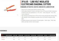 (391A.16VE) -Insulated Electrcian's Diagonal Cutting Plier-165mm