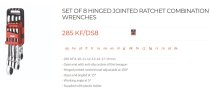(467BF.JP8)-8pc Ratcheting Hinged Comb Wrench Set (8-19mm)(USAG)