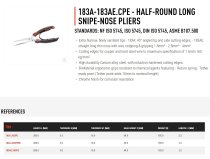 (183AE.20CPE) -Half Round Long Snipe Nose Plier w/wire stripper