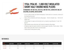 (193A.16VE) -Insulated Short Straight Nose Plier-160mm