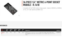(MOD.R161-26)-1/4" Drive Metric Tool Module w/R.161B (36pc)