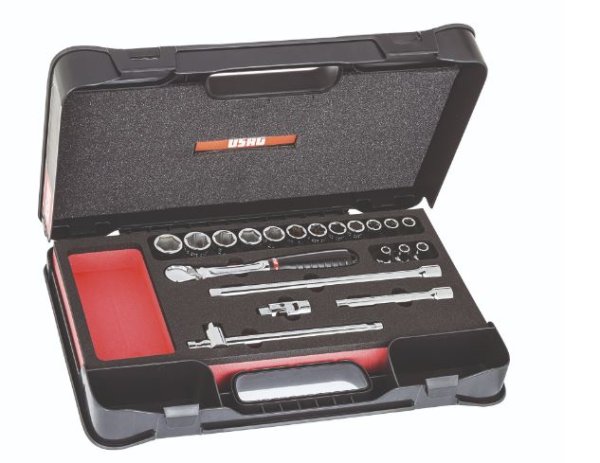 (JL.161-3P6M)-3/8" Drive 6pt Metric Set (7-22mm) (w/JL.161) (USAG)