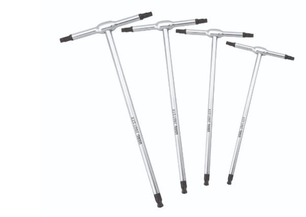 (89TSTX/SE4)-4pc T-Handle Spherical Tip Torx Key Set (USAG)