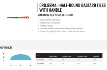 (DRD.B200EMA) -Half Round Bastard File w/Handle-200mm