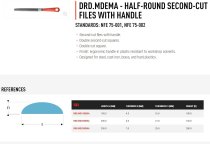 (DRD.MD200EMA) -Half Round Second Cut File w/Handle-200mm