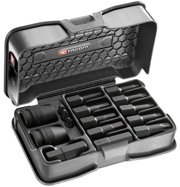 (NHX.14B) -1/2" Drive 16pc Impact Bit Set (for 5/16 & 1/2 hex bits) (Facom)